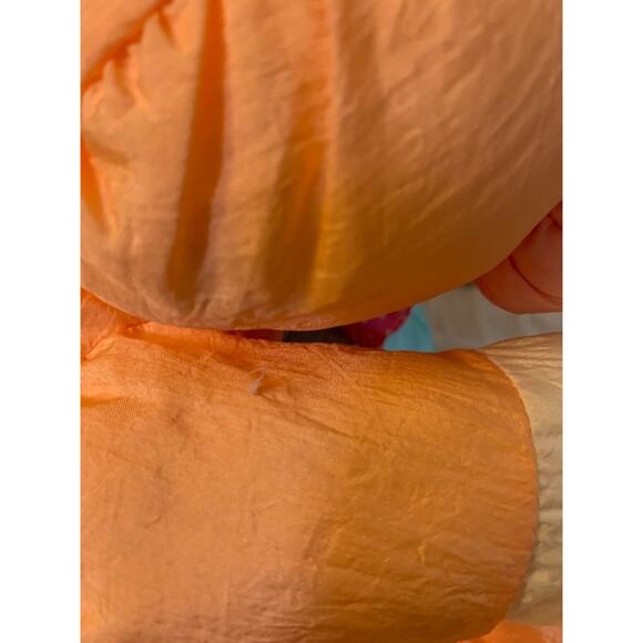 Vintage Bunny Rabbit Stuffed Animal Nylon Peach Bow Tie Carrot Feet 16" - Picture 8 of 10